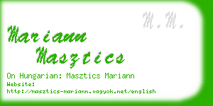 mariann masztics business card